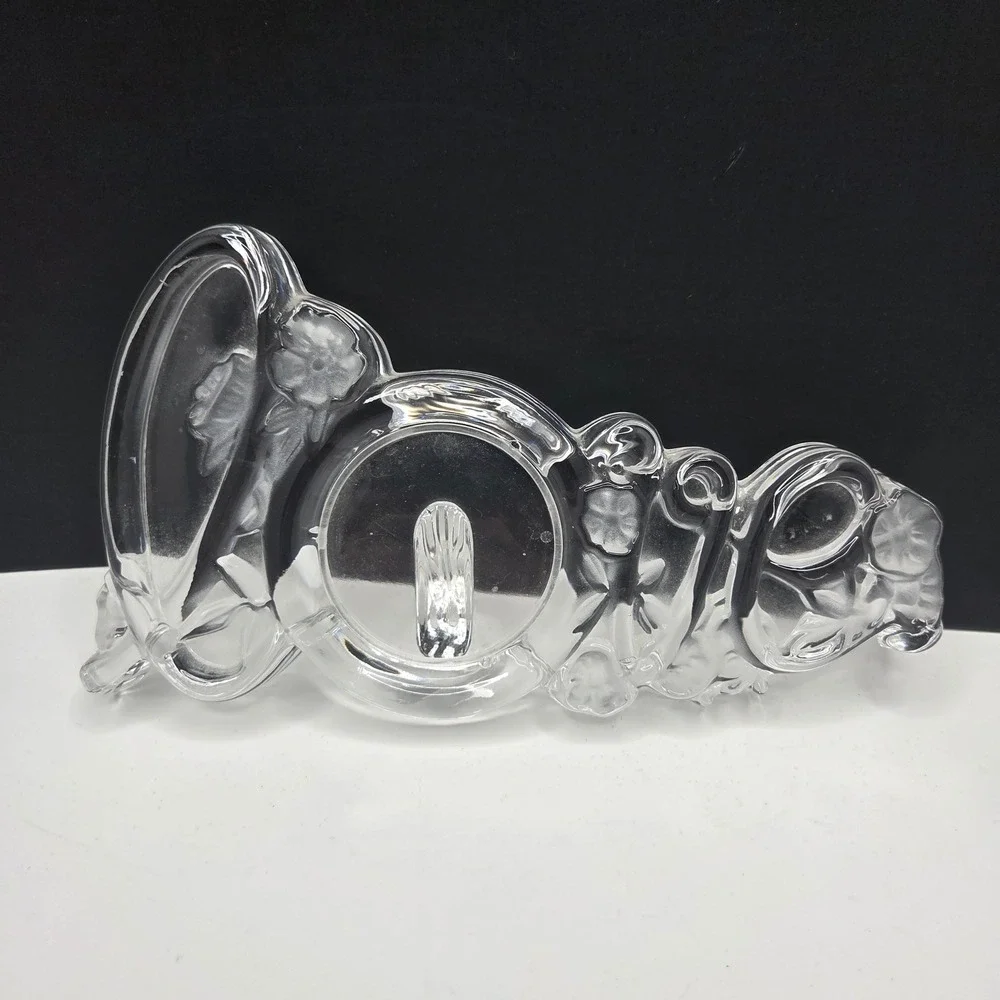 Unbranded Crystal Glass Love Picture Frame Floral Frosted Clear 2